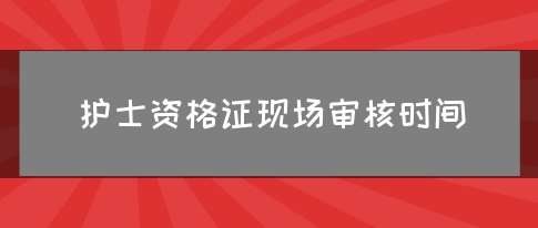 护士资格证现场审核时间(图1)