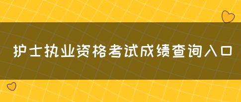 护士执业资格考试成绩查询入口(图1)