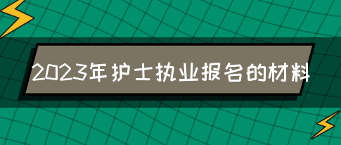 2023年护士执业报名的材料(图1)