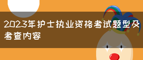 2023年护士执业资格考试题型及考查内容(图1)