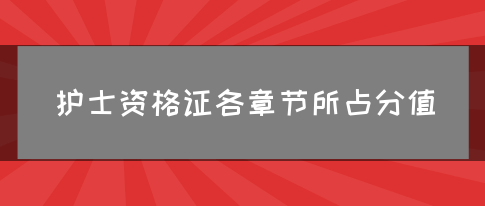 护士资格证各章节所占分值(图1)