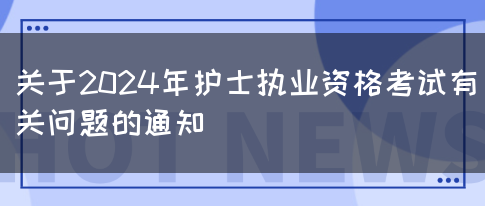 关于2024年护士执业资格考试有关问题的通知(图1)