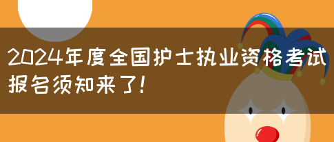 2024年度全国护士执业资格考试报名须知来了！(图1)