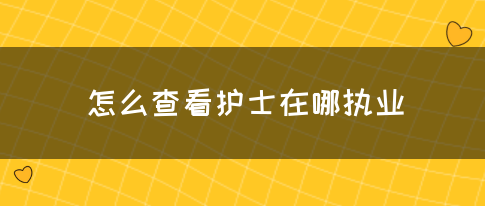 怎么查看护士在哪执业？(图1)