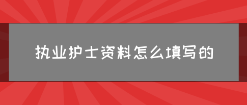 执业护士资料怎么填写的？(图1)