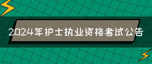 2024年护士执业资格考试公告(图1)